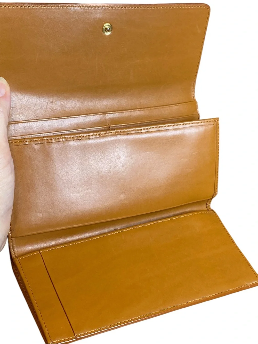 Lodis Hydepark Vintage Blk/Red Tri Fold Leather Wallet Clutch